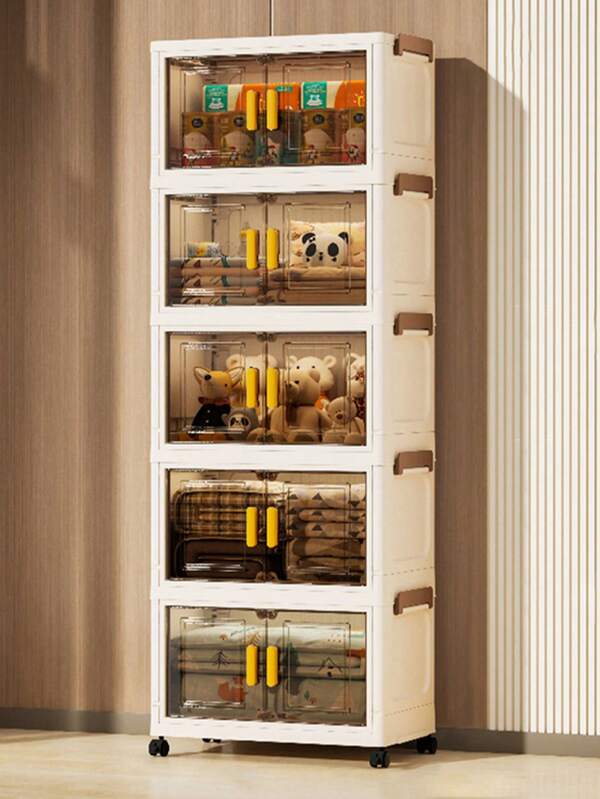 1 pieza Gabinete de almacenamiento de plástico de 38 cm/14.96 in de ancho, caja de almacenamiento plegable pequeña, gabinete para utensilios de cocina y comedor, estantería organizadora de cocina, gabinete para juguetes de la sala de estar, organizador de espacio estrecho, gabinete de almacenamiento delgado de cocina, regalo del Día de San Valentín, caja de almacenamiento, almacenamiento debajo de la cama