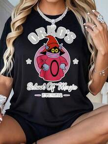 Orko's School Of Magic T-Shirt Unisex Graphic Tee With Cartoon Wizard Design For Fans Of Eternia Themed Apparel - 黑色-28 - 查看 1