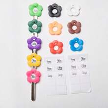 10pcs/Set Colorful Silicone Key Covers, Clover Shaped Key Finders, Elastic Key Protectors In Multiple Colors