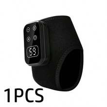 This New, USB-Rechargeable, Portable Ankle Massager Features Five-Level Temperature Control, Five Vibration Levels, An LCD Display, And Intelligent Timed Vibration And Temperature Sensing. It's An Ideal Gift For Friends, Family, Or Seniors, Especially During The Holidays. - màu đen - Xem 1