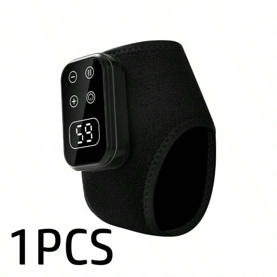 This New, USB-Rechargeable, Portable Ankle Massager Features Five-Level Temperature Control, Five Vibration Levels, An LCD Display, And Intelligent Timed Vibration And Temperature Sensing. It's An Ideal Gift For Friends, Family, Or Seniors, Especially During The Holidays. - màu đen - Xem 1