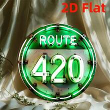 1 PC 8-Inch Round Neon Sign No. 420 Highway - Heavy-Duty Metal Structure, Visually Luminous Effect, No Batteries/Power Required - Suitable For Home, Office, Decoration For 4/20 Themed Parties - Includes Simple Installation Hardware - Weather-Resistant Indoor And Outdoor Decoration - Christmas Decoration - 1 biển nhôm - Xem 5