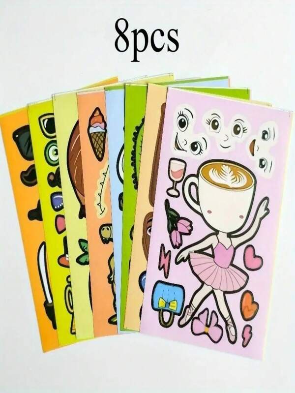 8pcs/16pcs Creative Abstract DIY Stickers, Tung Tung Tung Sahur Stickers, DIY Handicrafts, Cute Cartoon Animal Patterns, Suitable For Scrapbooks, Planners, Laptops, Water Bottles, Suitcases, Helmets - Fun Decorations For Adults And Teenagers, Halloween, Christmas, Birthday Party Gifts