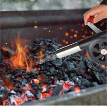 1 pza de Soplador de Aire para Barbacoas, Asados, Actividades al Aire Libre,  Soplador de Aire Manual, Soplador Manual de Carbón y Leña – Para Asados y Fogatas, Soplador de Aire multifuncional, - Negro - Ver 7