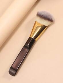 2pcs Makeup Brushes Set, 1pc Ultra-Fine Bristle Brush Designed For Light Makeup Application, 1pc Angled Brush Head For Face Contouring. This Multi-Functional Makeup Tool Is Also A Travel Essential Beauty Item. It Can Be Used As Foundation Brush, Concealer Brush, Blush Brush, Contour Brush, Powder Brush, Etc. - Gold - View 6