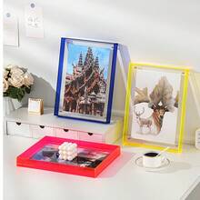 1个亚克力悬浮相框 - 可摆放在桌面或墙上，高透明度PMMA材质，多种尺寸可选，简约透明边框，适用于家居、办公室、照片墙 - 秋季装饰、节日礼物、工作空间必备、摄影佳品、优雅、圣诞节、感恩节、新年、冬季家居装饰 - 彩色 - 查看 10