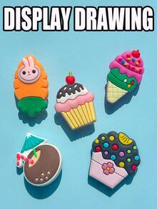 20 Pieces Of The Summer Fresh And Light Series, Summer-Themed PVC Wall Decorations, Colorful Shoe Bag DIY Accessories, Fashionable Accessories And Handicrafts - Bright Mixed Colors And Interesting Designs Featuring Cakes, Lollipops, Beverages, Avocados And Tropical Patterns - Birthday Party Gifts, DIY Handicrafts, Colorful Shoe Accessories For Bracelets And Pendants | Colorful Shoe Decorations | Glossy Surface