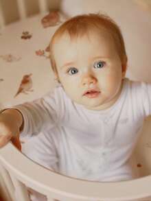 GLLQUEN BABY Bộ 2 ga trải giường cũi cho bé, ga phủ nệm cũi thoáng khí, bộ đồ giường cũi du lịch co giãn, họa tiết hoa thời trang cho bé trai và bé gái, kích thước 32 inch x 16 inch (họa tiết thỏ) - con thỏ - Xem 6