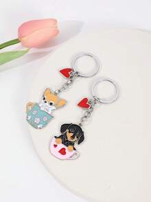 1个金属合金杯形狗狗钥匙扣挂件 男士宠物狗钥匙扣 个性化手提包汽车挂件配饰 钥匙扣 男友生日礼物 送给家人的独特珠宝礼物 送给爱狗人士的礼物 宠物店纪念品 - 彩色 - 查看 5