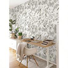 Peel And Stick Wallpaper Floral Birds Contact Paper Black And White Wall Paper Peel And Stick Modern Boho Removable Self Adhesive Wallpaper Vinyl Rolls 118"X17.3" - ĐenTrắng - Xem 9