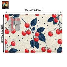 1 pezzo Zerbino antiscivolo con motivo a ciliegie, zerbino in super fibra antiscivolo, adatto per decorazioni di feste e festival, cucina, bagno, sala da pranzo, camera da letto, può essere regalato