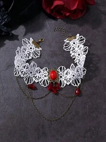 1 件复古哥特式蕾丝臂链，泪珠流苏多层手链链适合女性日常穿着、舞会派对装扮 - 臂鏈 - 查看 16