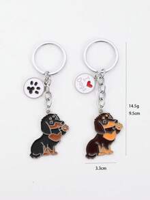 1个金属合金肌肉强壮狗狗钥匙扣，时尚背包手提包挂件配饰，帅气迷人的男孩汽车钥匙扣挂件，男友节日礼物，送给好朋友的生日钥匙扣挂件礼物 - 彩色 - 查看 10