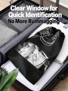 1/5/10个装鞋子收纳袋，带绳无纺布鞋袋，旅行便携防水鞋袋，多功能收纳袋，鞋子整理袋，男女通用旅行用品、家居收纳整理用品，旅行整理抽绳鞋袋，鞋套，防尘，女士收纳袋，旅行必备，邮轮必备，度假必备