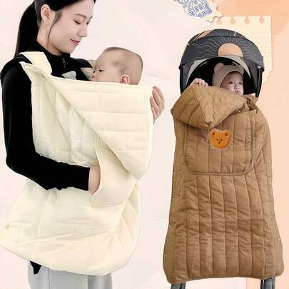 2-In-1 Children's Cloak, Thick Windproof Blanket, Stroller Cover, Baby Carrier Windshield, Autumn/Winter