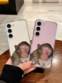 Funda para  con un adorable diseño de mono durmiendo, apta para las series  16E/15/14/13/12/11/PRO/PLUS/PROMAX/MINI. Compatible con las series  S/A/M/NOTE,  S/G/EDGE/E, Honor 400/MAGIC/X, OPPO RNO/A/F,  14/Redmi/POCO/NOTE. Transparente, sencilla, elegante y duradera, fabricada con material TPU protector. Perfecta para San Valentín, Halloween, Navidad y otras ocasiones festivas: una opción ideal para uso personal o para regalar. - transparente - Ver 7