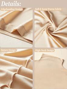 女士高领无缝上衣，女士保暖长袖保暖内衣打底衫，超薄秋季服装，女士秋装，纯色保暖内衣，保暖舒适长袖圆领无缝打底衫，修身高弹打底衫，轻薄透气上衣，休闲纯色轻薄保暖秋冬打底裤