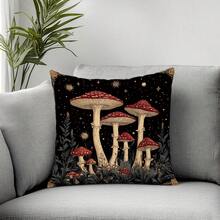 1 Stück/2 Stücke Vintage Goldrahmen Fantasy Pilz Muster Kissenbezug [Kissenfüllung nicht enthalten], 17,7*17,7 Zoll (45*45 cm)/19,69*19,69 Zoll (50*50 cm)/15,75*15,75 Zoll (40*40 cm), [Einseitiger Muster] Landhausstil Polyester Kissenbezug Raumdekoration, Heimdekoration, Schlafzimmerdekoration, Raumdekoration für Sofa, Bett, Wohnzimmer, Schlafzimmer, Auto, Büro, Hoteldekoration Zierkissenbezüge für alle Jahreszeiten perfektes Geschenk für Familie und Freunde - Verschiedenfarbig - Übersicht 8