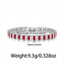 1pc Fashionable Luxury Unique 925 Silver Zirconia Geometric Square Bracelet, Suitable For Women, Wedding, Holiday, Gift, Party, Banquet