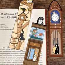 Cat World Bookmark Card Reading Laptop Luggage Waterproof Graduation Students Graffiti Stationery Pages Bookmarks - Multicolor - View 5