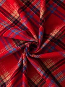 1件复古美式格子多功能防滑沙发套毯，带流苏