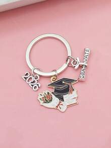 1pc Unisex 2026 Graduation Season Enamel Graduation Cap Keychain, Commemorative Graduation Gift Keyring Bag Charms Car Teacher Friend Sister Gift Ideas - Multicolor - View 2