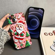 Estuche para teléfono Santa Cookie Wonderland diseño navideño tan divertido Compatible con fundas para teléfonos   17  16 Pro Max  15 Pro Max  13 y  12 Hecho de material de TPU, brinda protección contra golpes y caídas Es un gran regalo para familiares, amigos, novios, novias y Halloween - Negro - Ver 3