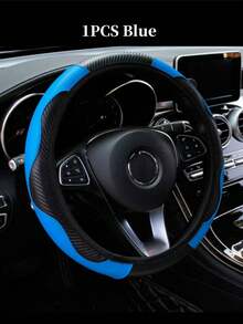 6 Pezzi Set Accessori Auto in Pelle PU, Coprivolante, Copri Console Centrale, Copri Freno a Mano, Copri Cintura di , Copri Bracciolo, Accessori Auto, Modanature Interni Automobile.