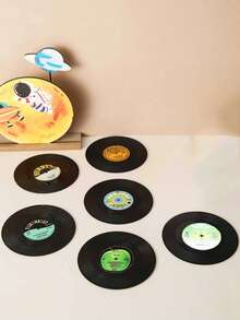 1pc/2pcs/4pcs/6pcs/8pcs/10pcs Creative Vintage CD Vinyl Record Coasters, Heat Insulating Cup Mats For Wedding, Party, Gift, Birthday, Christmas