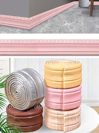 3D självhäftande väggklistermärke för midja, dekorativ golvlister, vattentät hörnlinje, kollisionsskyddslist, självhäftande golvlister, väggklistermärke bakgrundsväggkant, vattentät midjelinje, dekorativ klistermärke för 3D-dörrkarmskant, självhäftande 3D-väggklistermärke för golvlister, TV-bakgrundsväggkant, vattentät dekorativ klistermärke för midja, heminredningsklistermärke