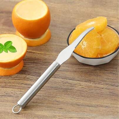 Versatile Stainless Steel Citrus Peeler And Slicer - Durable Kitchen Tool For Easily Preparing Oranges, Lemons And Cutting Vegetables