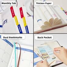 2025-2026新年除夕英语A5星空计划本，204张/408页，包含年度、月度、每周和每日计划，内置笔筒、书签、内袋，开学返校学生文具、商务办公笔记本 - A5 - 查看 9