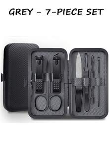 7/8/9pcs Men's Manicure Set, Includes Finger & Toe Nail Clippers, Professional Grooming Kit With Travel Storage Case, Ideal Gift For Men, Husbands, Boyfriends Or Parents - Grey - View 11