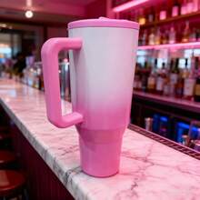 HYDRO-Jug Tumbler Water Bottle, Leak-Proof Travel Mug, Suitable For Coffee, Cold Drinks And Daily Use - 白粉漸變 - 查看 4