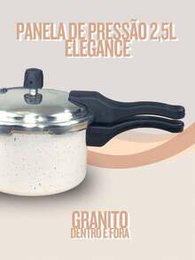 Panela de pressão 2,5 litros Fechamento Externo Antiaderente Não Gruda Resistente - Granito - Visão 1