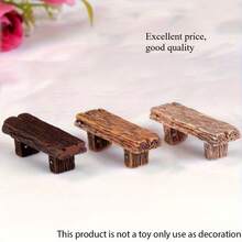 1pcs/Set Solid Wood Double Stool, Moss Succulent Micro Landscape Couple Decoration Gift, DIY Material Resin Retro - 1 CÁI - Xem 3