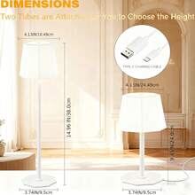 AMILL 2PCS/SET Modern USB Desk Lamp With Touch Control - Adjustable Height (Extendable Pole), 3 Color Modes (Warm/White/Natural), Dimmable Brightness  USB-Powered Sleek Lamp For Home Office Bedroom Living Room  Perfect For Reading, Working, Bedside Use & Decoration, High-Quality Finish, Portable Light For Book Lovers - 多色 - 查看 2