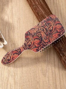 1支西部牛仔风格绿松石牛头闪电印花大号气垫发梳，美发造型工具，头皮按摩梳，日常使用，发梳，后梳，造型梳，卷发梳，边缘梳，梳子，梳头，发梳套装，梳子，卷发梳，解结梳，女士发梳，头发，旅行，美发产品，美发工具，美发用品，理发师，理发师配件，理发店，美发设备 - 彩色 - 查看 7