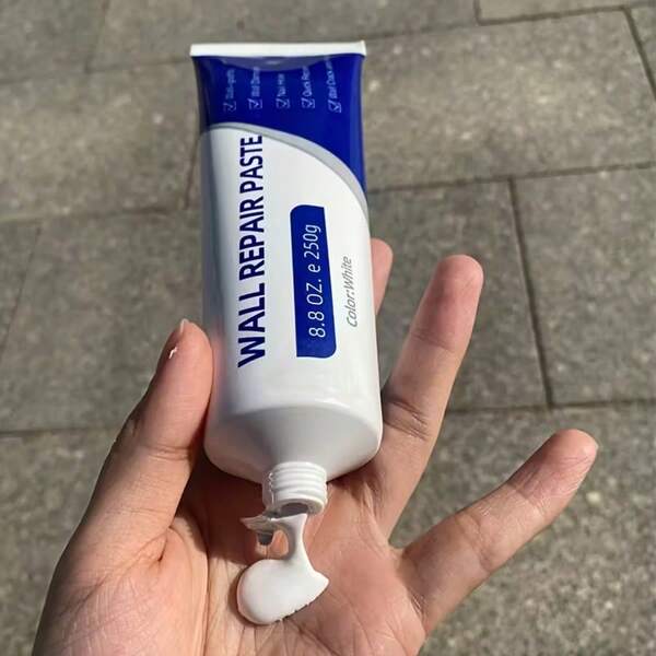 250g Wall Repair Paste Kit - Odorless, Paintless Putty With Scraper And 2 Sandpapers, For Indoor Decoration, Moisture-Proof Repair To Fill Cracks, Nail Holes, Pits, Whiten And Renovate Wall Surfaces