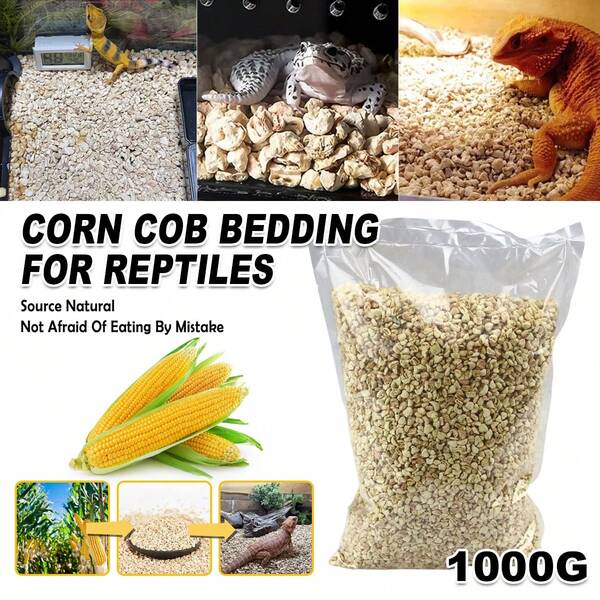 Aimall 1kg Natural Corn Cob Bedding For Reptiles Small Animal  -Friendly Habitat
