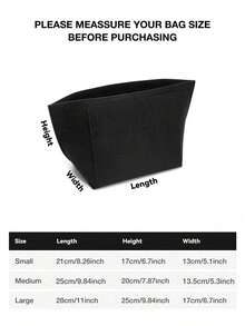 Le Pliage 托特包内衬袋，多口袋毛毡布袋，旅行便携内胆包收纳袋，带拉链，返校用品必备 - 黑色 - 查看 3