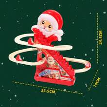 Izengate 圣诞节新款儿童玩具，益智游戏，2 种模式 - 灯光和音乐/静音，有趣的轨道攀爬玩具，自动攀爬轨道滑梯玩具，圣诞老人爬梯玩具，男孩女孩的最佳生日圣诞节万圣节新年礼物（不含电池）