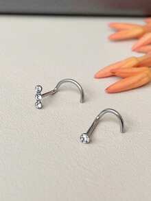 2 st näsringar set båge rostfritt stål nässtift näspiercing smycken för kvinnor män S-formad nässkruv näsringar stud kroppspiercing smycken