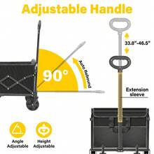 Vehículo plegable de 360 libras y 25 pulgadas con 4 ruedas para todo terreno, carrito de compras plegable y portátil práctico, adecuado para compras, deportes, jardín y camping