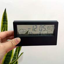LED Digital Alarm Clock With Transparent Temperature And Humidity Meter, Displaying Weather, Temperature, Date, 12/24 Hour Calendar, Simple Transparent Desktop Electronic Clock With Large Screen Temperature And Humidity Meter Alarm Clock, School Gift For Christmas And Halloween, Condition Display, Classroom Learning Tool, Transparent Digital Clock, Weather Temperature Display, Transparent Design, Clear Acrylic Appearance, Precise Sensor, Lightweight Structure, Suitable For Home And Office Users