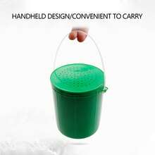 Cubo de cebo de pesca de plástico, cubo ventilado para almacenamiento de gusanos y sanguijuelas