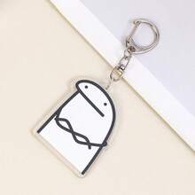 12 Stücke süße Strichmännchen Acryl Schlüsselanhänger Anhänger, geeignet für Rucksack, Geldbörse, Kamera, Kopfhörertasche Dekoration, Taschenzubehör, Schlüsselanhänger - Verschiedenfarbig - Übersicht 5