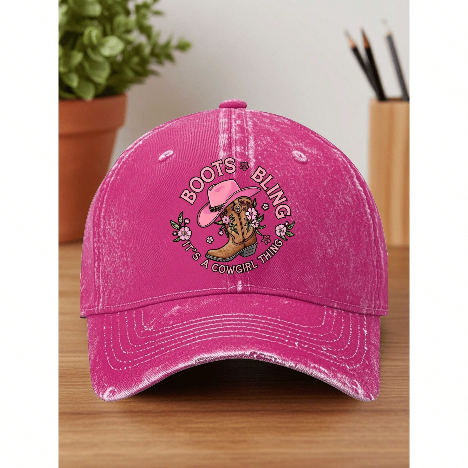 “Boots Bling Cowgirl” Western – Themed Printed Baseball Cap Solid Color Washed Distressed Casual Sports Hats Lightweight Adjustable Dad Hat For Women & Men “Boots Bling Cowgirl” Western – Themed Printed Baseball Cap Solid Color Washed Distressed Casual Sports Hats Lightweight Adjustable Dad Hat For Women & Men