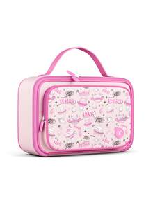 Meoky Insulated Lunch Box – 1pc Large Capacity Thermal Bag With Cute Cartoon Design, Reusable Bento Lunch Tote Keeps Food Warm & Fresh, Ideal For Back To School, Kindergarten, Picnic & Travel - Pink - View 7