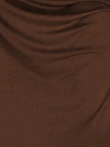 1 件装加大码针织披肩围巾，柔软休闲纯色女士围巾，适合搭配连衣裙、沙滩装、度假装。 - 棕色 - 查看 3